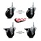 Service Caster 35 Inch Hard Rubber 38 Inch Threaded Stem Caster Set 2 Brakes SCC SCC-TS20S3514-HRS-381615-2-PLB-2 - alternate 4